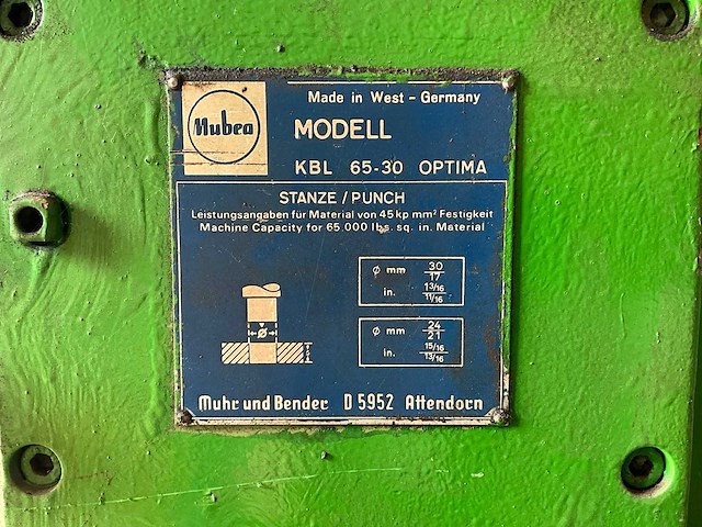 Mubea kbl65-30 stans-/knipmachine - afbeelding 6 van  19