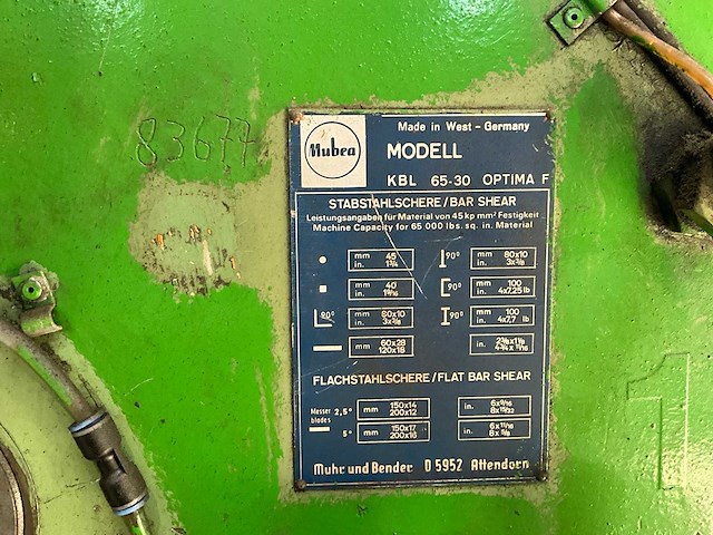 Mubea kbl65-30 stans-/knipmachine - afbeelding 9 van  19