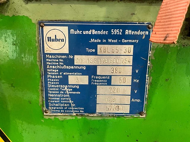 Mubea kbl65-30 stans-/knipmachine - afbeelding 10 van  19