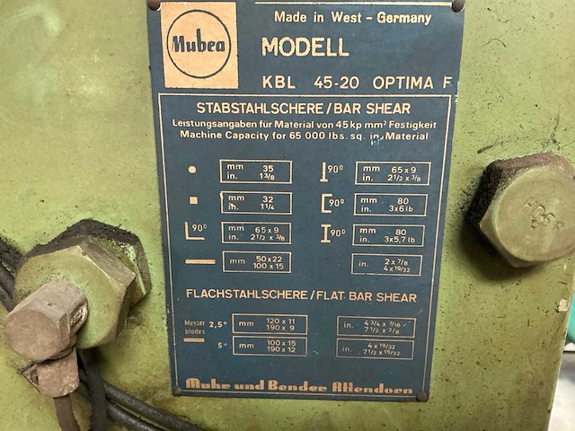Mubea muhr&bender kbl45-20optima pons- en knipmachine - afbeelding 17 van  19