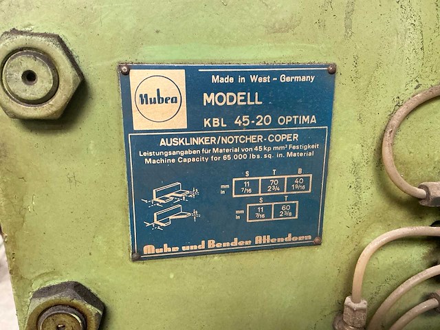 Mubea muhr&bender kbl45-20optima pons- en knipmachine - afbeelding 19 van  19