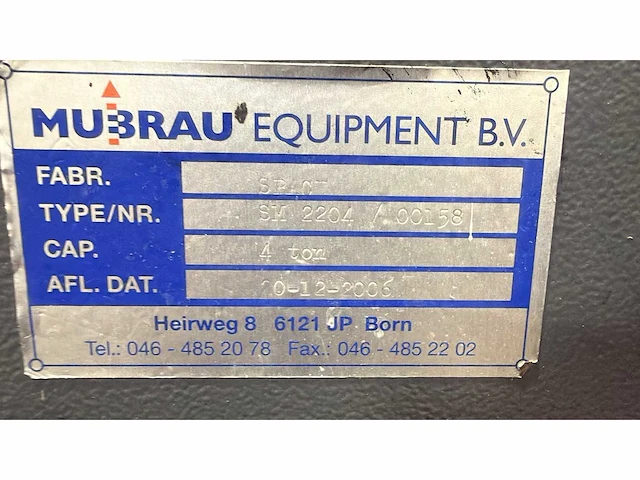 Mubrau equipment - 2006 - sm 2204 - 4-koloms mobiele hefkolommen - afbeelding 5 van  5
