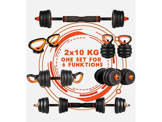 Multifunctionele dumbell, fitness set cclife, rood/zwart - afbeelding 1 van  2