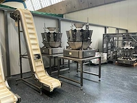 Multihead weigher schud zeef machine met opvoerband