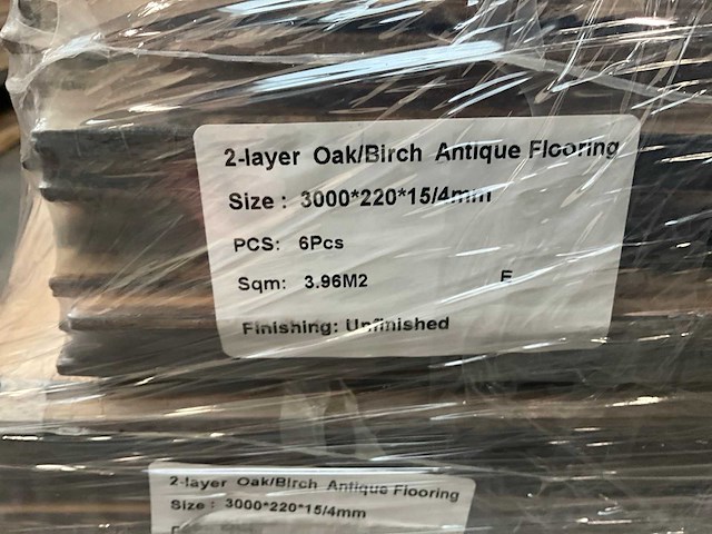 Multiplank eiken antiek gebrand en geborsteld parketvloer (28,64 m2) - afbeelding 3 van  4