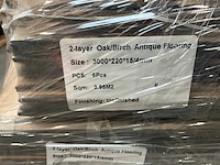 Multiplank eiken antiek gebrand en geborsteld parketvloer (28,64 m2) - afbeelding 3 van  4