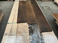 Multiplank eiken antiek gebrand en geborsteld parketvloer (29,36 m2) - afbeelding 2 van  6
