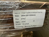 Multiplank eiken antiek gebrand en geborsteld parketvloer (38,5 m2) - afbeelding 2 van  6