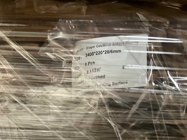 Multiplank eiken antiek gebrand en geborsteld parketvloer (38,5 m2) - afbeelding 3 van  6