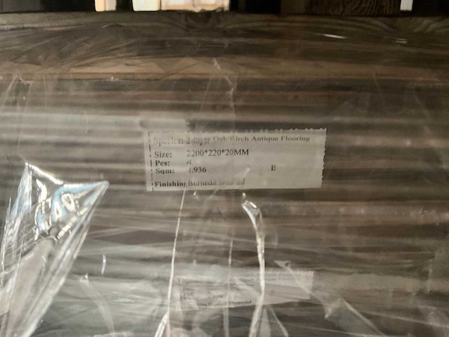 Multiplank eiken antiek gebrand en geborsteld parketvloer (38,5 m2) - afbeelding 4 van  6