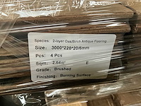 Multiplank eiken antiek gebrand en geborsteld parketvloer (46,66 m2) - afbeelding 3 van  5