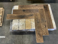 Multiplank visgraat eiken antiek gebrand en geborsteld parketvloer (5,4 m2) - afbeelding 1 van  3