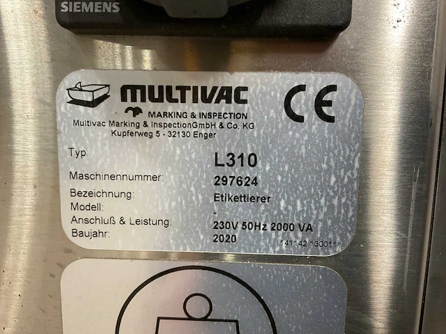 Multivac - ld100 l310 - etiketteer machine - afbeelding 5 van  13