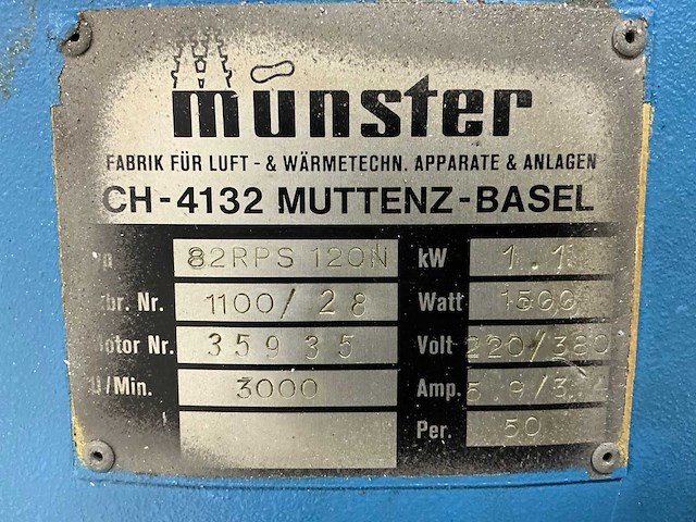 Munster 82rps 120n industriële stofzuiger - afbeelding 4 van  5