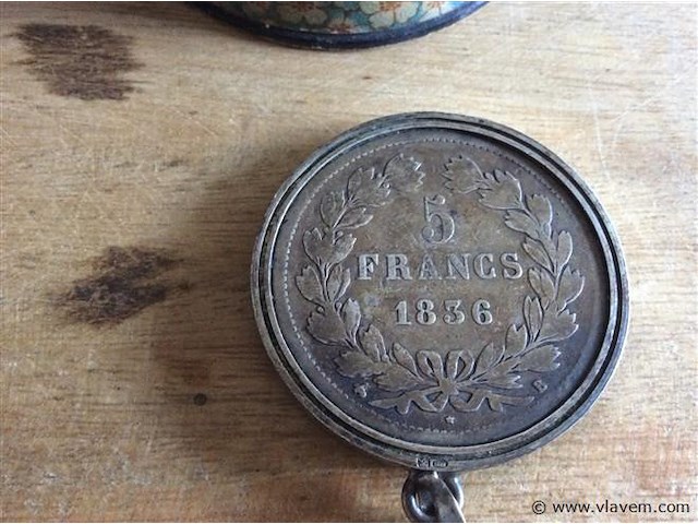 Munt 5fr 1836. medallion frankrijk ag - afbeelding 2 van  2