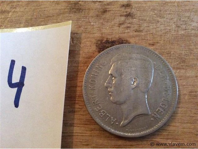 Munt een belga 5fr 1932 - afbeelding 2 van  2