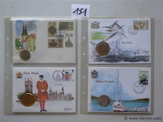 Munt en envelop/postzegel - afbeelding 1 van  3