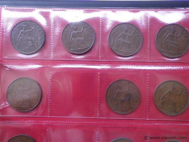 Muntenalbum met britse penny's oa victoria - afbeelding 6 van  8