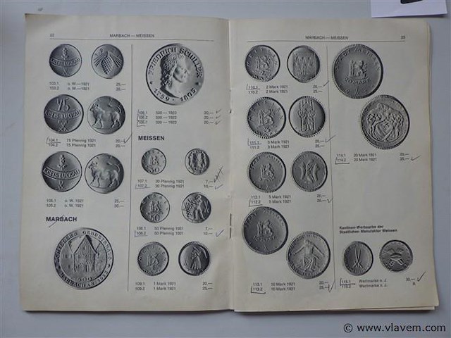 Muntenboek munten in porselein, … duits - afbeelding 2 van  3