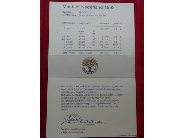 Muntenset nederland 1993 - afbeelding 3 van  8