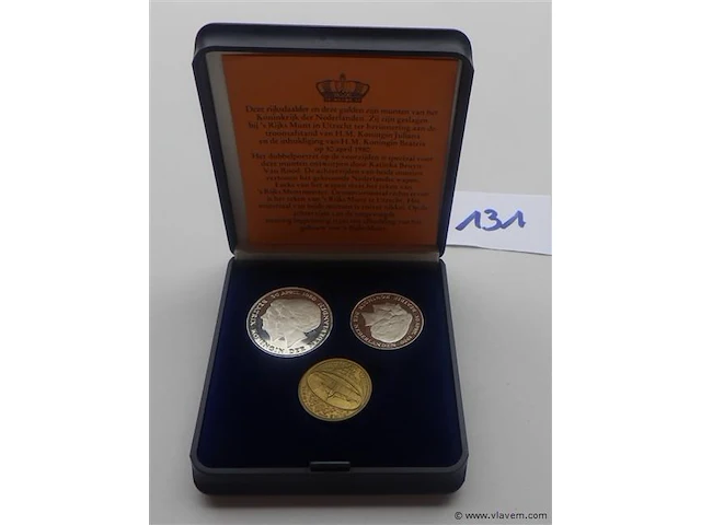 Muntenset nederland rijksdaalder en gulden 1980 - afbeelding 1 van  3