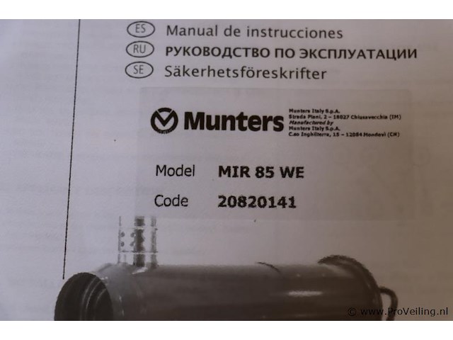 Munters mir luchtverwarmer 85 we 20820141 - afbeelding 9 van  17
