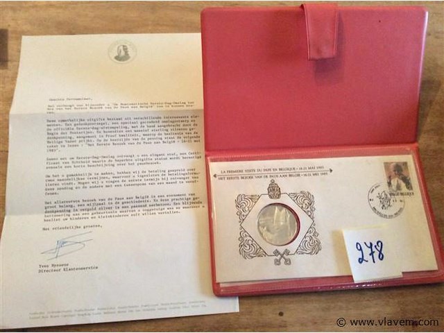 Muntstuk joannes paulus ii bezoek belgië 1985 - afbeelding 1 van  4