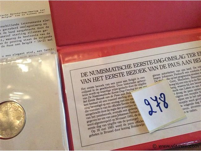 Muntstuk joannes paulus ii bezoek belgië 1985 - afbeelding 4 van  4