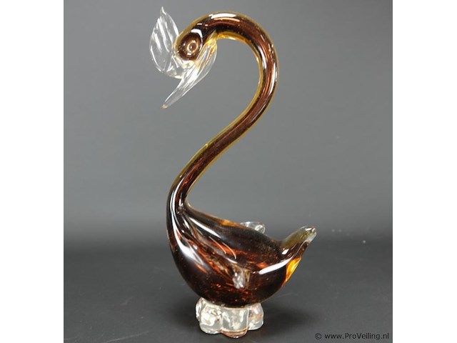 Murano massief glazen zwaan - afbeelding 2 van  5
