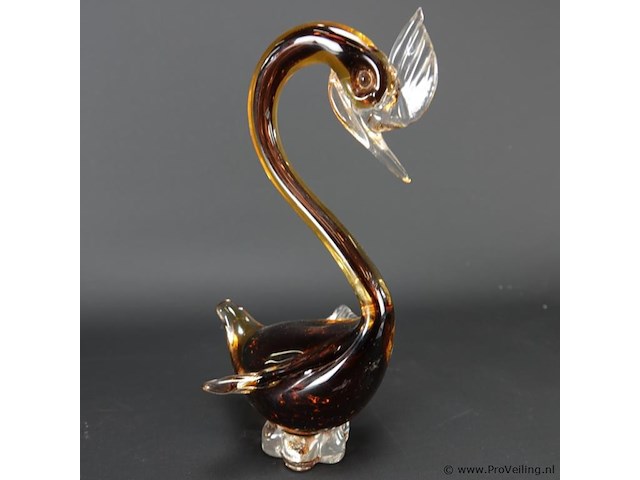 Murano massief glazen zwaan - afbeelding 4 van  5