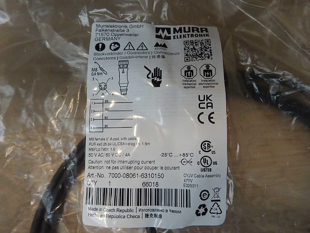 Murr - 7000-08061-6310150 - aansluitkabel met connector (43x) - afbeelding 3 van  3