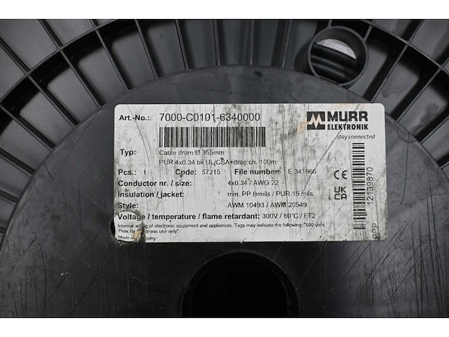 Murr elektronik pur 4x0,34bk ul/csa+drag ch 100 meter kabelrol (4x) - afbeelding 3 van  5