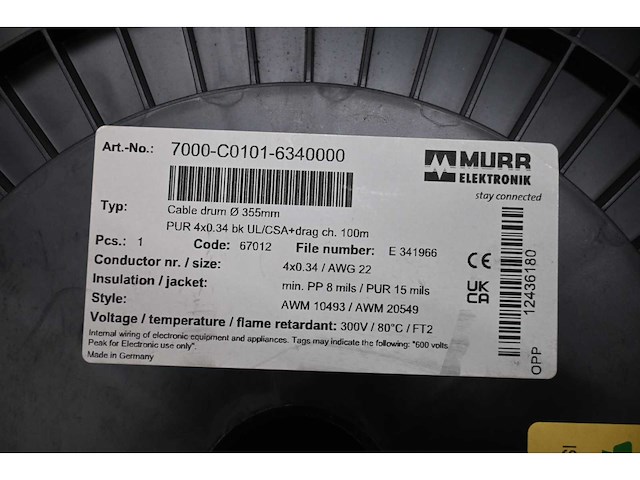 Murr elektronik pur 4x0,34bk ul/csa+drag ch 100 meter kabelrol (4x) - afbeelding 4 van  5