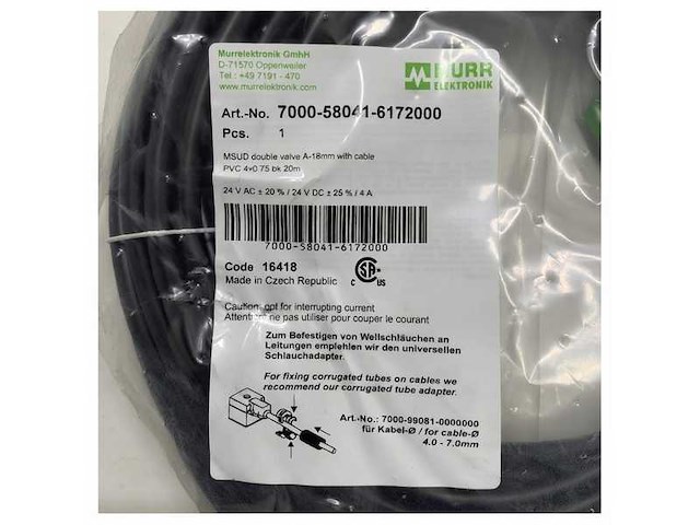 Murr msud double valve 18 mm with cable - 7000-58041-6172000 - afbeelding 2 van  4