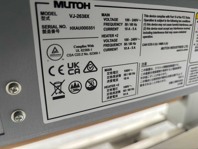Mutoh 2638x grootformaat printer - afbeelding 9 van  9