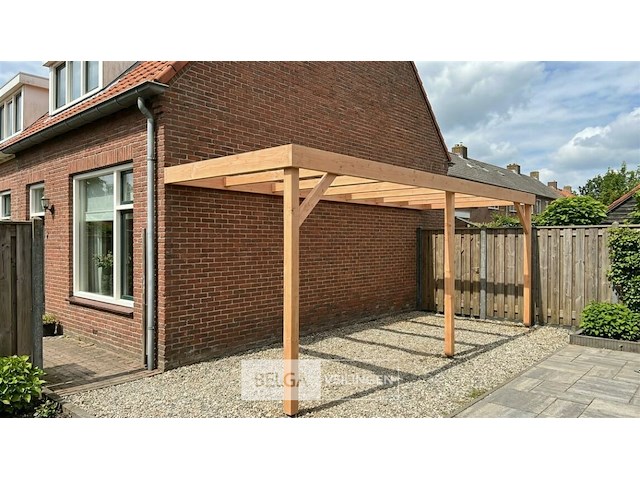 Muur carport/overkapping, afm b310xd300xh185/225 cm - afbeelding 3 van  7