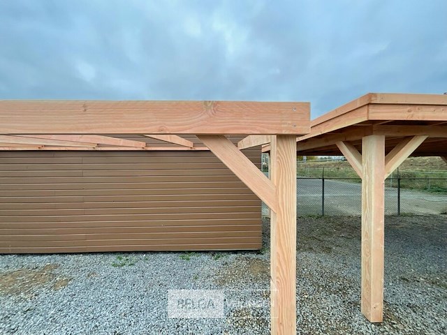 Muur carport/overkapping, afm b310xd300xh185/225 cm - afbeelding 7 van  7