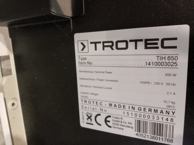 Muurdroger infrarood 230v, trotec, tih 650, 2016 - afbeelding 5 van  5