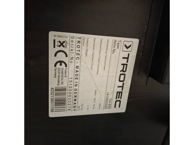 Muurdroger infrarood 230v trotec, tih 650, bouwjaar 2016 - afbeelding 4 van  4