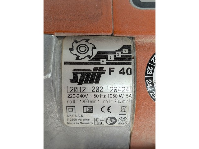Muursleuvenfreesmachine 230v spit, f40, bouwjaar 2012 - afbeelding 7 van  8