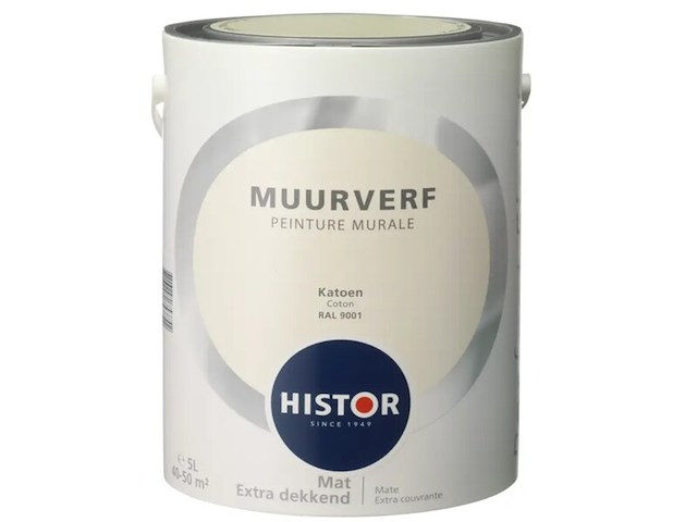 Muurverf mat histor, perfect finish, katoen, 5 liter - afbeelding 2 van  2