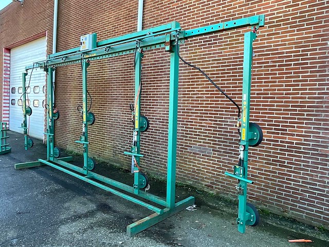 Muyen - glasinstallatieset 1000kg, max lengte 725cm - compressor, 5 verstelbare armen met 2 zuigers, 2 bokken - afbeelding 3 van  13