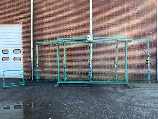 Muyen - glasinstallatieset 1000kg, max lengte 725cm - compressor, 5 verstelbare armen met 2 zuigers, 2 bokken - afbeelding 1 van  13