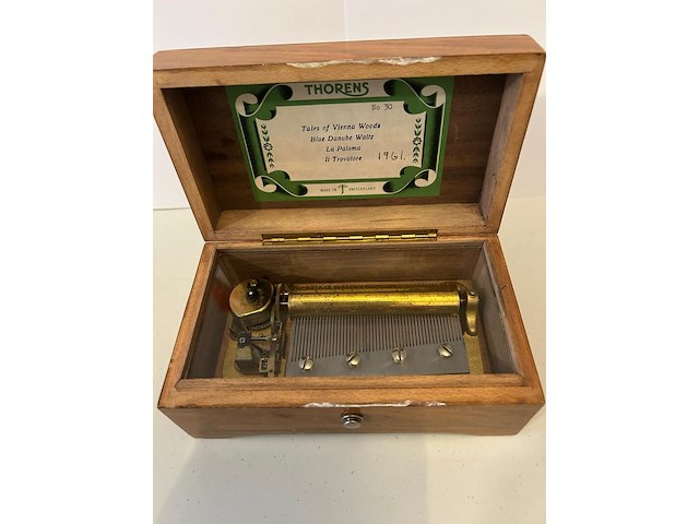 Muziek speeldoos, thorens , 4 melodien ca 1950-1960 - afbeelding 3 van  7