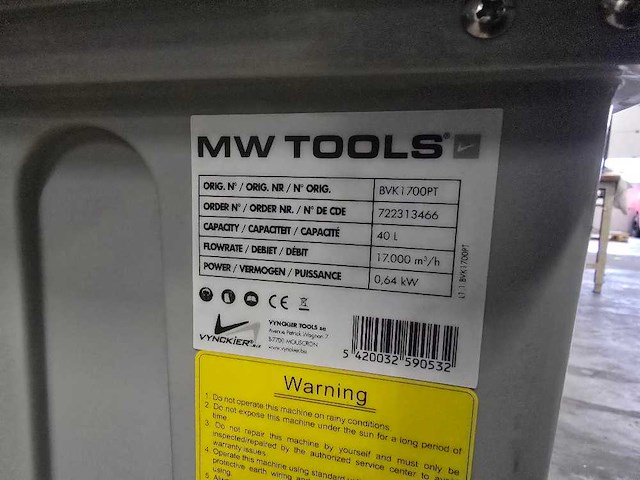 Mw tools - bvk 1700 pt - waterkoeler - afbeelding 6 van  6