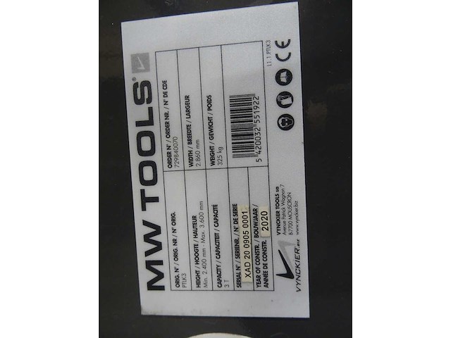 Mw tools - mobiele portaalkraan met takel - afbeelding 3 van  4