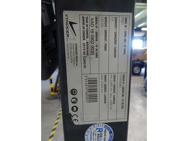 Mw tools - pltk1/th500-r - mobiele portaalkraan met elektrische takel - afbeelding 2 van  2