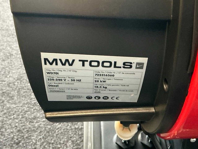 Mw tools wd701 heater - afbeelding 5 van  5