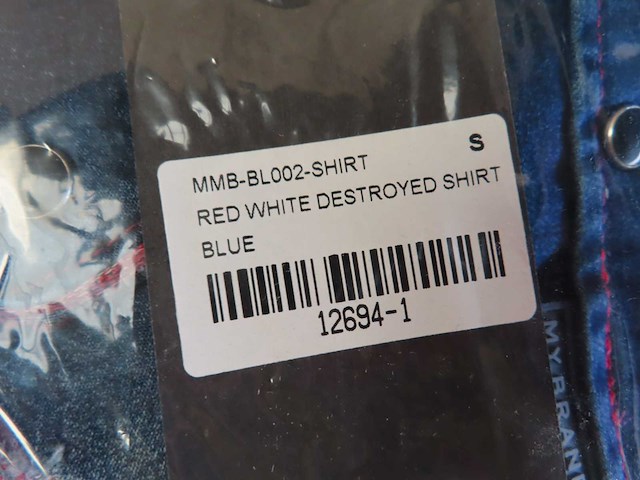 My brand - red white destroyed - overhemd (50x) - afbeelding 4 van  6