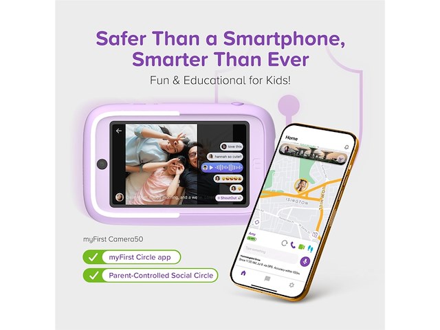 Myfirst camera 50 paars kindercamera ai video en muziek ar filters - afbeelding 2 van  5